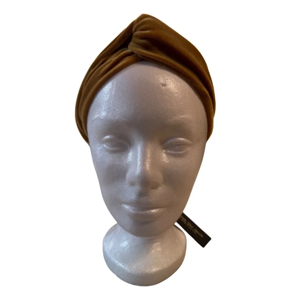 I'M WITH THE BAND Velvet Turban Headband Golden Mustard NWT Knot Boho Indie Luxe